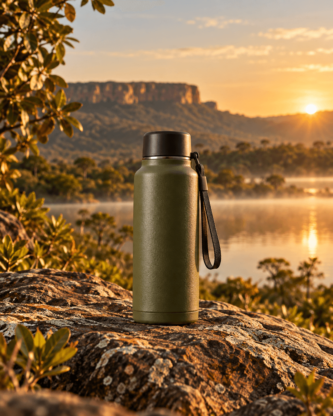 Modelo Divulgação de Produto — Garrafa outdoor em relevo natural