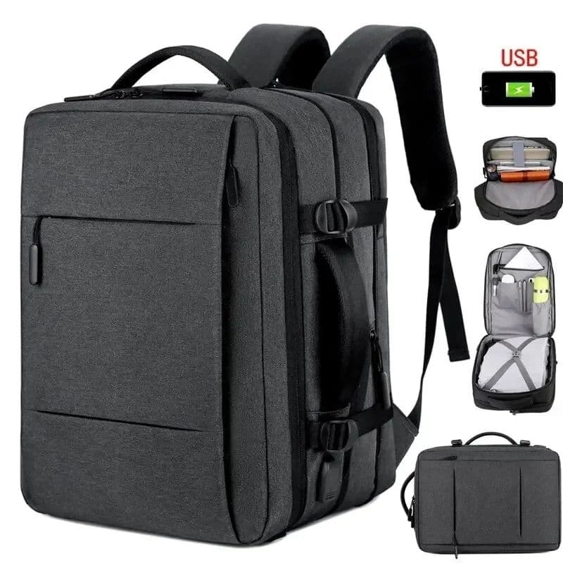 Mochila Notebook Mala De Bordo Expansível Viagem 40l Executiva Faculdade Dia a dia Compacta Preta diversos modelos
