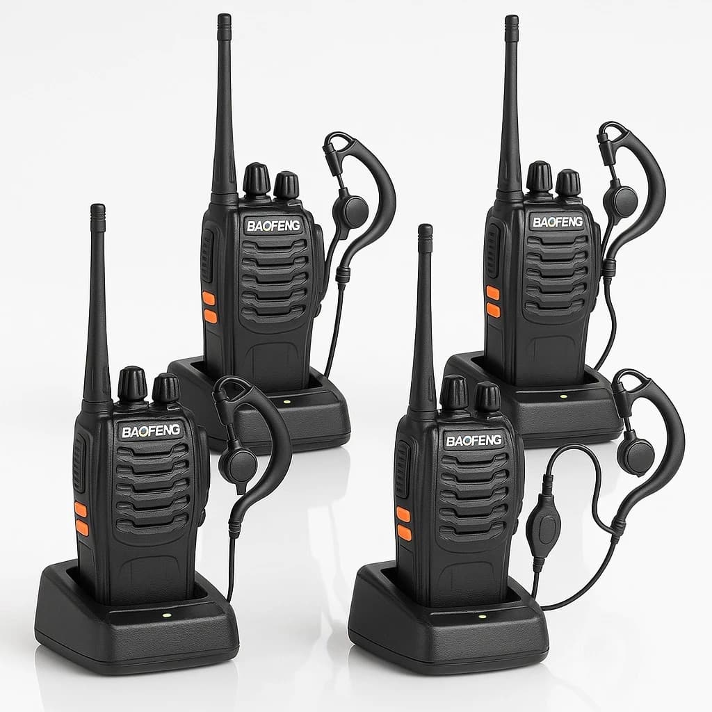 Kit Rádio Comunicador Walk Talk 777s com 16 Canal Alcance de 12Km Radinho Segurança Portátil