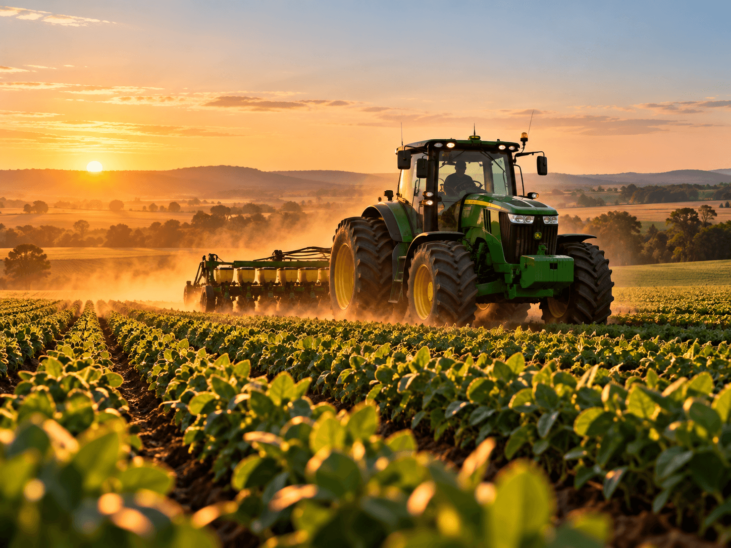 Trator e produção agrÃcola em propriedade rural