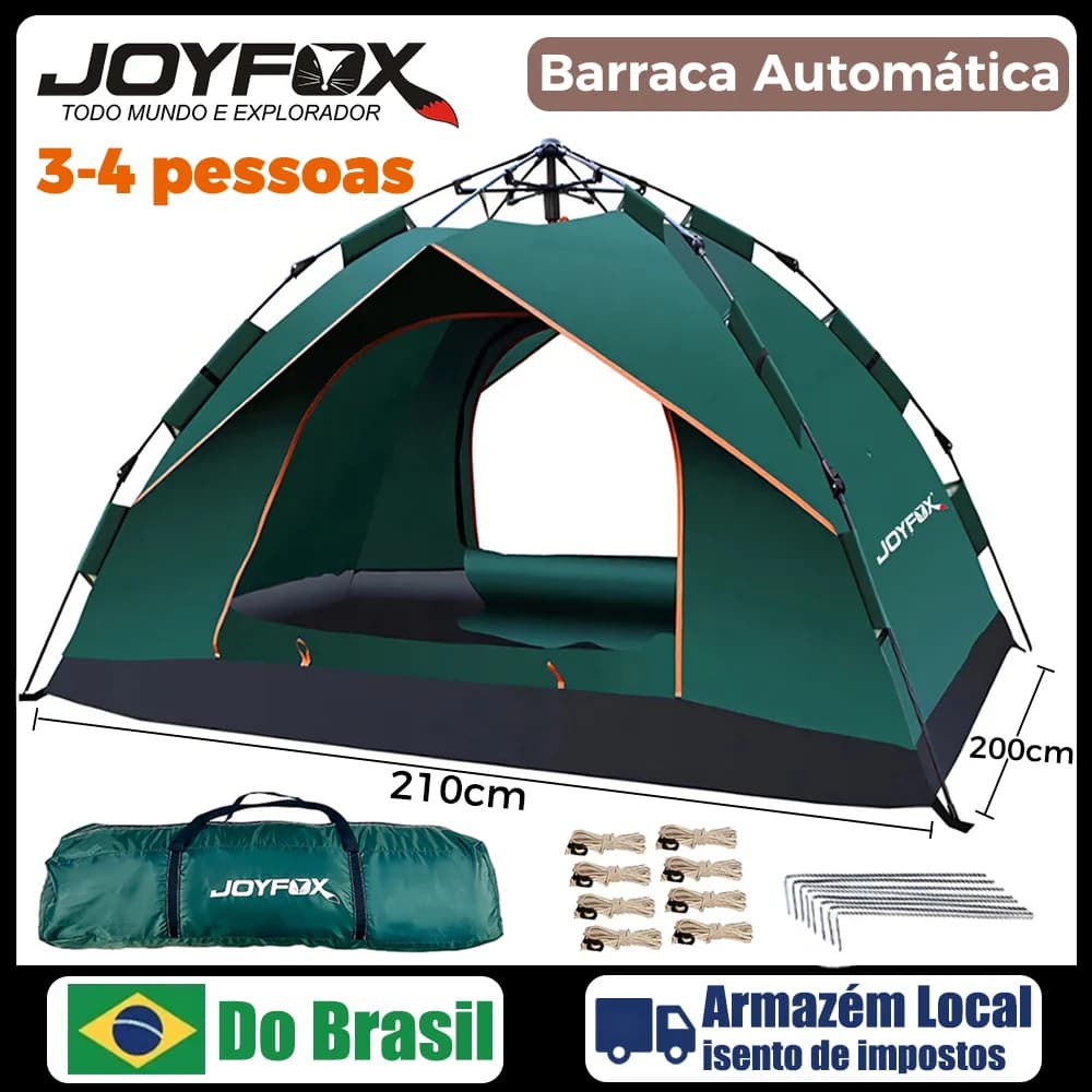 Joyfox Barraca Camping 3/4 Pessoas Automática Barraca Para Acampamento Tecido Oxford Impermeavel