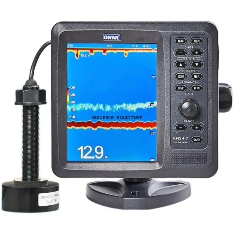 Sonda de pesca marítima, sonar de profundidade ONWA KFISH -7, conjunto completo