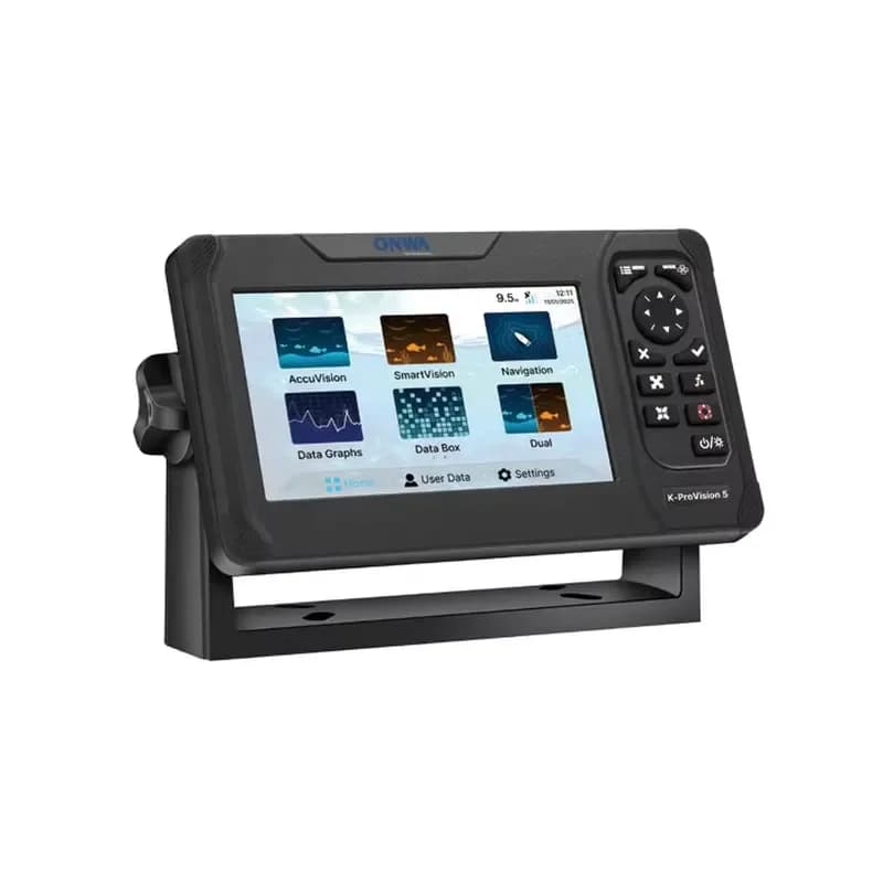 ONWA K-ProVision 5C Sonar GPS Marinho com Tela Sensível ao Toque de 5 Polegadas e Transdutor TM820C para Pesca em Barco