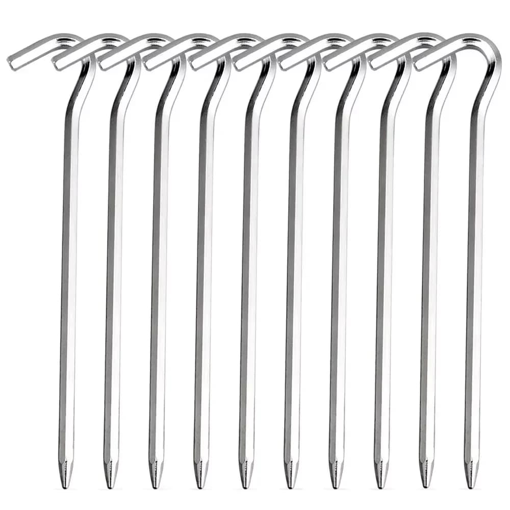 Estacas Leves para Barraca, Pregos de Solo para Acampamento, 5pçs/10pçs, Estacas de Tenda de Abrigo em Liga de Alumínio de 18cm, Acessórios para Barracas de Camping