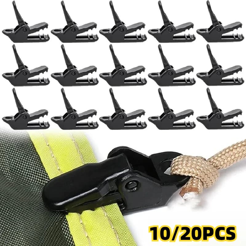 10/20 Peças de Clipes Resistentes para Tendas, Clipes de Lona para Exterior, Ganchos Anti-vento para Barracas de Camping, Clipes Tipo Crocodilo para Acampamento
