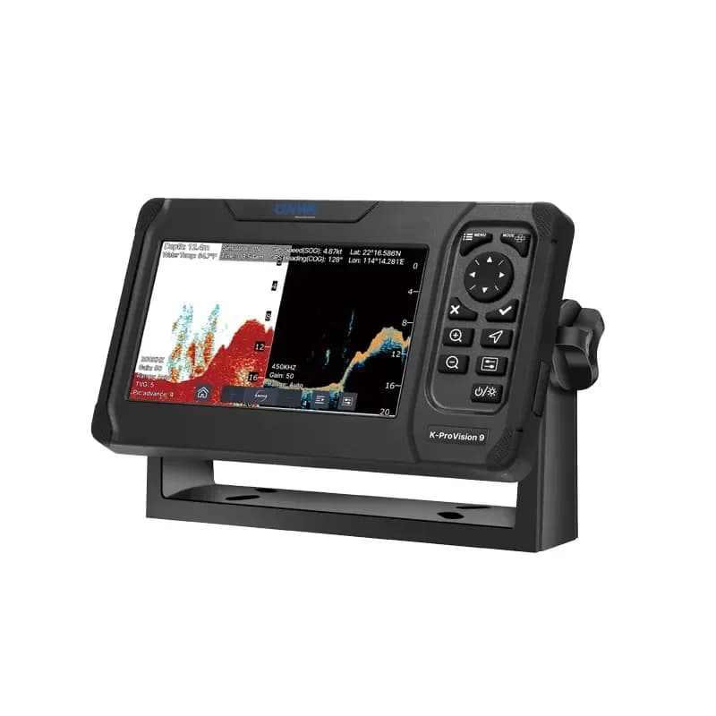 ONWA 7 polegadas K-ProVision 7C Sonda de Pesca para Barco com Controle por Toque em Condições Úmidas, Transdutor TMS20, GPS Marítimo, Sonar, Equipamento de Pesca