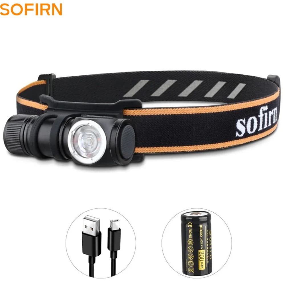 Lanterna de Cabeça Mini Sofirn HS10 Recarregável USB-C 1100lm TN3535 90CRI com Óptica TIR e Base Magnética, 2 Grupos de Modos