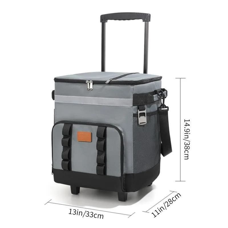 Bolsa Térmica com Rodas e Alça, Grande e Isolada, para Piquenique, Camping, Viagens de Carro, Caixa Térmica Portátil